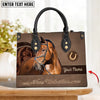 JC Warmblood Horse Never Walk Alone Custom Name 3D Leather Handbag