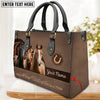 JC Horse Lovers Never Walk Alone Custom Name 3D Leather Handbag