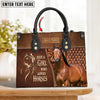 JC American Quarter Horse Just A Girl Who Loves Horses Custom Name 3D Leather Handbag