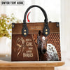 JC Appaloosa Horse Just A Girl Who Loves Horses Custom Name 3D Leather Handbag