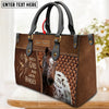 JC Appaloosa Horse Just A Girl Who Loves Horses Custom Name 3D Leather Handbag