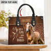 JC Palomino Horse Just A Girl Who Loves Horses Custom Name 3D Leather Handbag