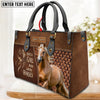 JC Palomino Horse Just A Girl Who Loves Horses Custom Name 3D Leather Handbag