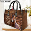 JC Morgan Horse Just A Girl Who Loves Horses Custom Name 3D Leather Handbag