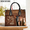 JC Horse Lovers Just A Girl Who Loves Horses Custom Name 3D Leather Handbag