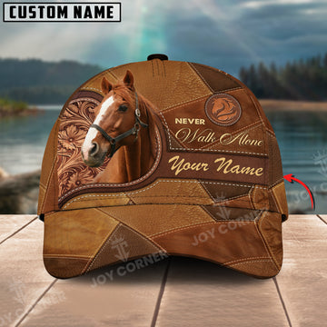 Joycorners Thoroughbred Horse Never Walk Alone Custom Name 3D Classic Cap
