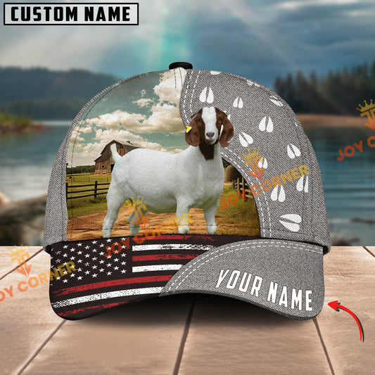 Joycorners Boer Goat Cattle American Flag Customized Name 3D Classic Cap