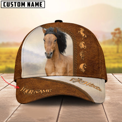 JoyCorners Brown Horse Lovers Customized Name Cap