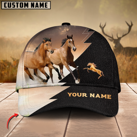 Joycorners Horse Lovers Leather Pattern Customized Name Cap