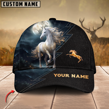 Joycorners Horse Lovers Leather Pattern Customized Name Cap