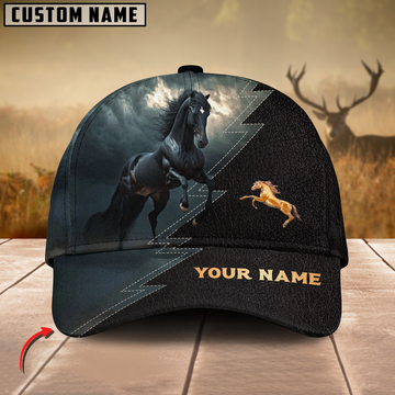 Joycorners Horse Lovers Leather Pattern Customized Name Cap