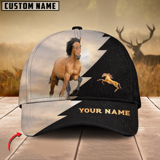 Joycorners Horse Lovers Leather Pattern Customized Name Cap