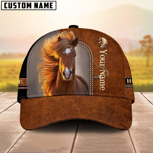JoyCorners Brown Horse Lovers Customized Name Cap