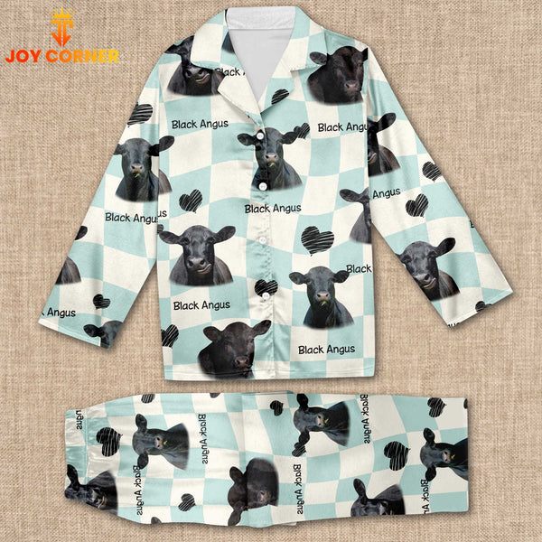 Joycorners Black Angus Cattle Lovers 3D Pajamas