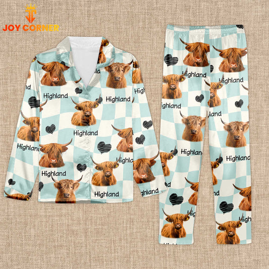 Joycorners Highland Cattle Lovers 3D Pajamas