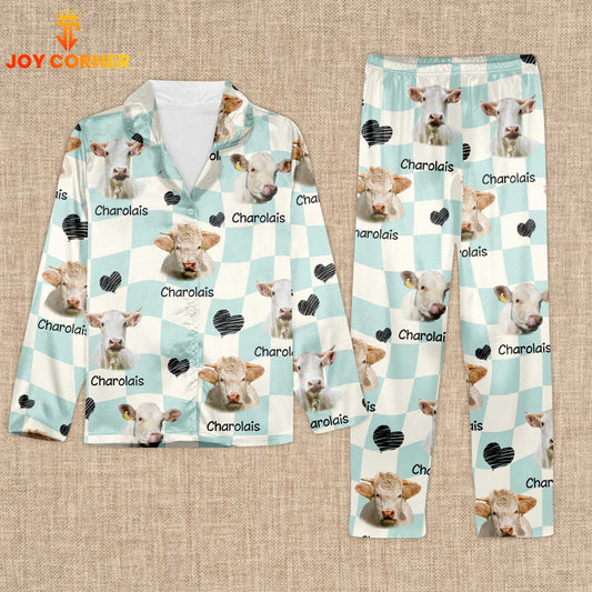 Joycorners Charolais Cattle Lovers 3D Pajamas