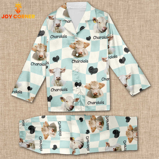 Joycorners Charolais Cattle Lovers 3D Pajamas