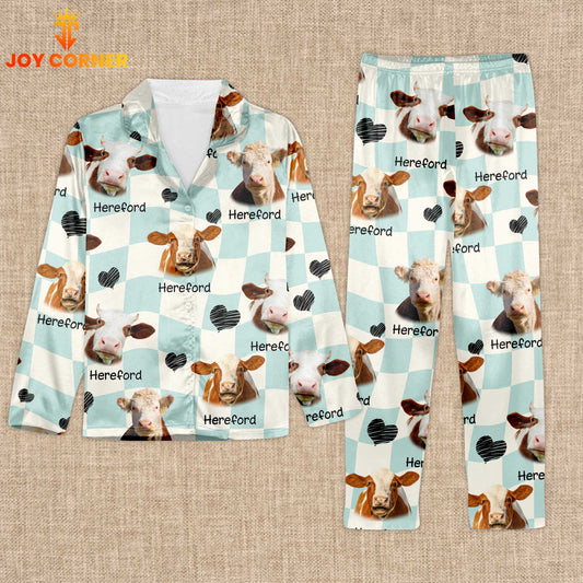 Joycorners Hereford Cattle Lovers 3D Pajamas