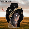 Joycorners Custom Name American Quarter Horse Lovers 3D Hoodie