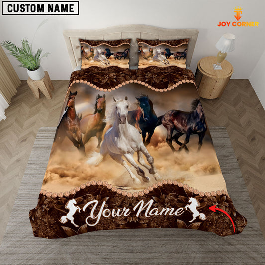 JoyCorners Horse Pattern Customized Name 3D Bedding Set