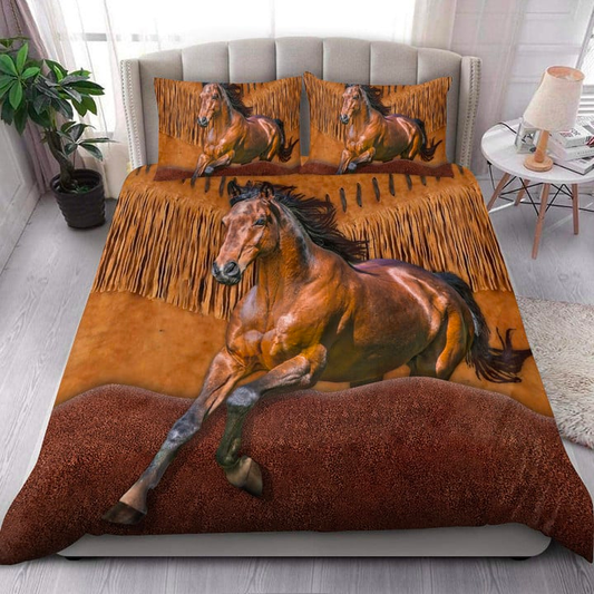 JoyCorners Brown Horse Lovers Pattern 3D Bedding Set