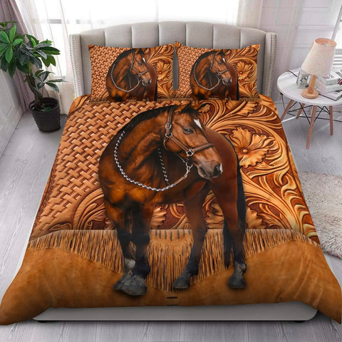 JoyCorners Brown Horse Lovers Pattern 3D Bedding Set