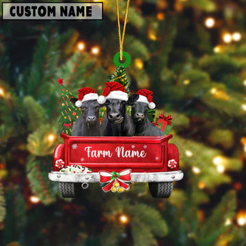 Joycorners Black Angus Cattle Christmas Car Custom Shape Acrylic Ornament