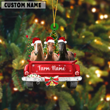 Joycorners Horse Lovers Christmas Car Custom Shape Acrylic Ornament