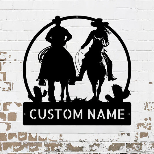 Personalized Name Horse Cowboy Cowgirl Metal Sign