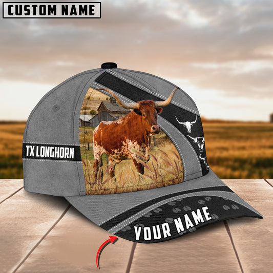 Joycorners Texas Longhorn Cattle Customized Name Cap