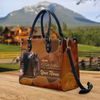 JC Hackney Horse Never Walk Alone Custom Name 3D Leather Handbag