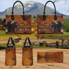 JC Hackney Horse Never Walk Alone Custom Name 3D Leather Handbag