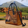 JC Warmblood Horse Never Walk Alone Custom Name 3D Leather Handbag