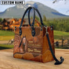 JC American Quarter Horse Never Walk Alone Custom Name 3D Leather Handbag
