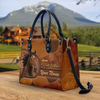 JC Morgan Horse Never Walk Alone Custom Name 3D Leather Handbag