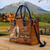 JC Palomino Horse Never Walk Alone Custom Name 3D Leather Handbag