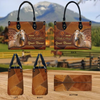 JC Palomino Horse Never Walk Alone Custom Name 3D Leather Handbag