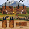JC Thoroughbred Horse Never Walk Alone Custom Name 3D Leather Handbag