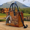 JC Appaloosa Horse Never Walk Alone Custom Name 3D Leather Handbag