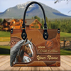 JC Appaloosa Horse Never Walk Alone Custom Name 3D Leather Handbag
