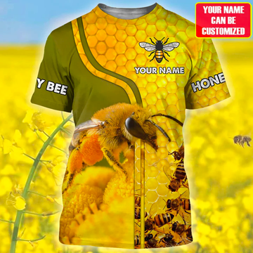 JoyCorners Custom Name Honey Bee 3D T-shirt