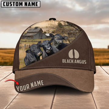 Joycorners 3 Black Angus Cattle Customized Name Cap