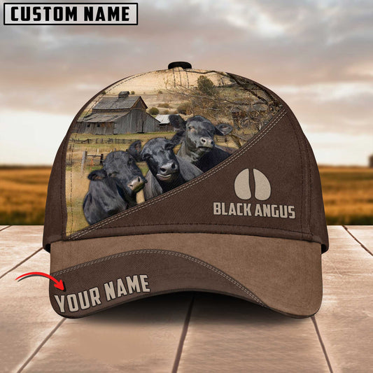 Joycorners 3 Black Angus Cattle Customized Name Cap