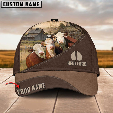 Joycorners 3 Hereford Cattle Customized Name Cap