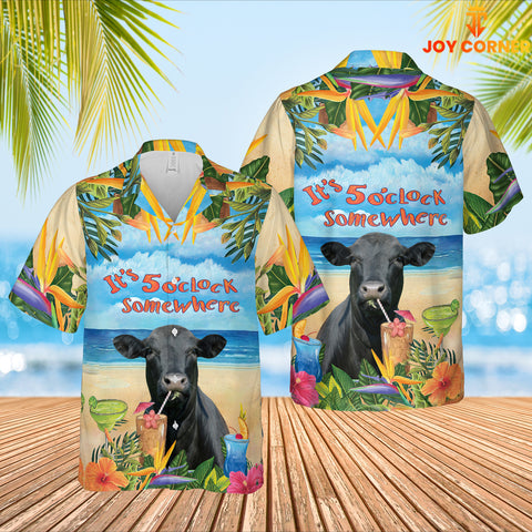 JoyCorners Black Angus Cattle Hawaiian Shirt