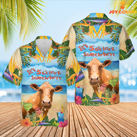 JoyCorners Beefmaster Cattle Hawaiian Shirt