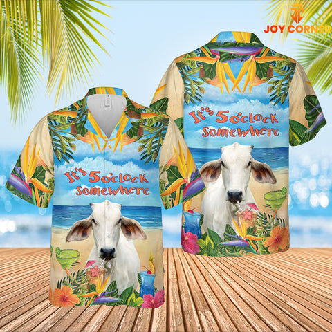JoyCorners Brahman Cattle Hawaiian Shirt
