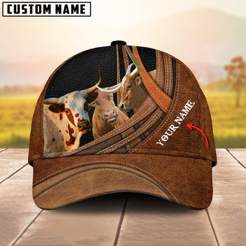 Joycorners Texas Longhorn Cattle Customized Name Cap
