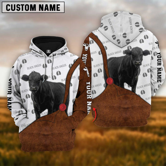 Joycorners Custom Name Black Angus Cattle 3D Printed Hoodie