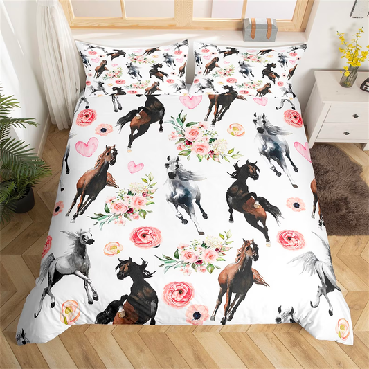 JoyCorners Horses Lovers Bedding Set